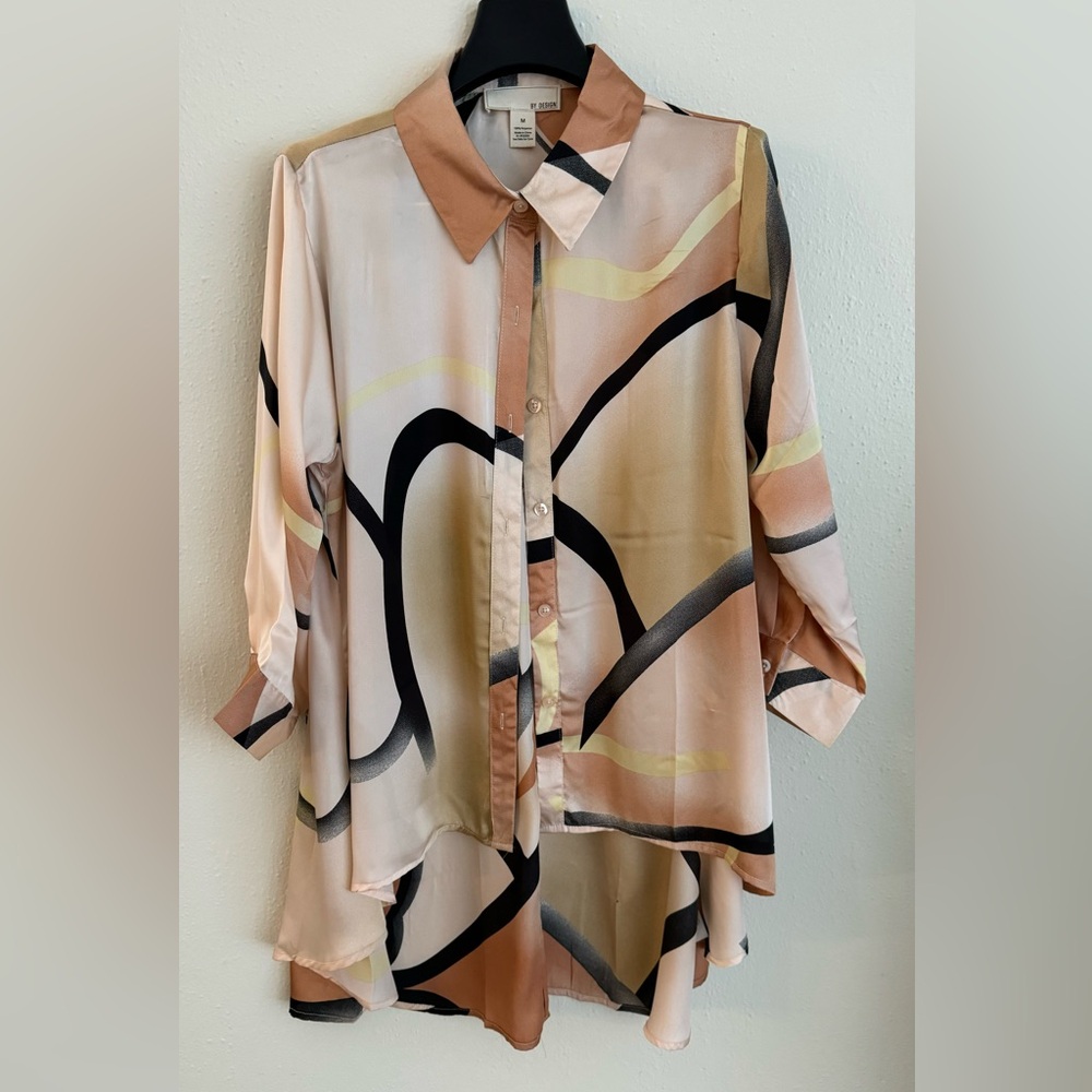 BY DESIGN Louisiana High/Low Blouse SIZE M THREE QUARTER SLEEVES NEW NEVER USED